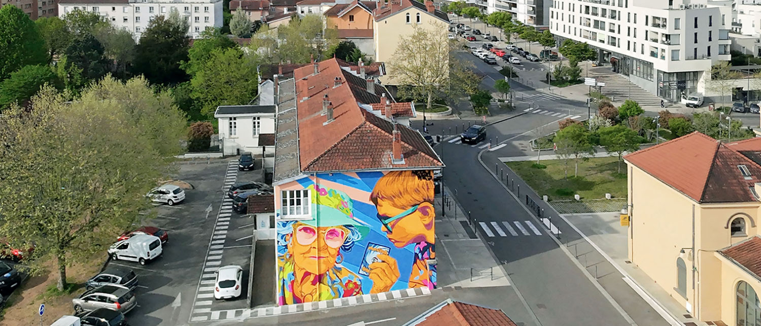 Fresque street art graffiti Monepok