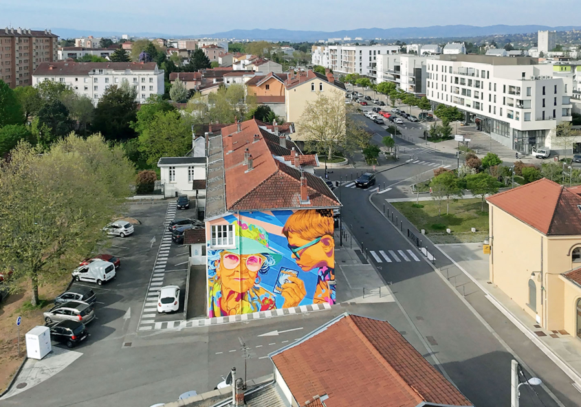 Fresque street art graffiti Monepok